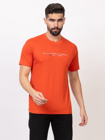 Graphic Crew Neck Rust T-Shirt