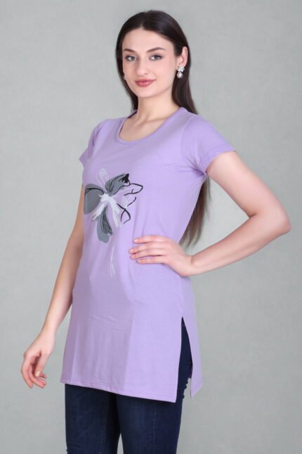 Lavender Printed Tunic Top